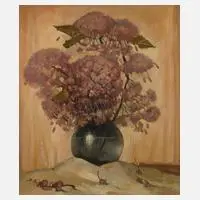 Klaus Clausmeyer, Blumenstillleben, Öl auf Hartfaserplatte