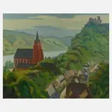 Fred Fay, "Oberwesel a/Rhein", 1901, Öl auf Leinwand