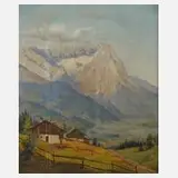 Franz Forthuber, Blick zum Wettersteingebirge, Öl auf Leinwand
