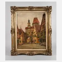 Paul Götz Räcknitz, Rothenburg ob der Tauber, Öl auf Sperrholzplatte