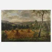 Hans Greinke, Sommerliche Erntelandschaft, Öl auf Leinwand
