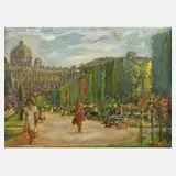 J. Kautz, Der Volksgarten in Wien, 1947, Öl auf Leinwand