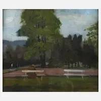 Peter Kelemen, Im Park, Öl auf Pappe