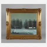 Wiktor Korecki, Winterlandschaft, Öl auf Leinwand