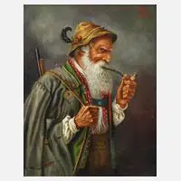 Walter Roessler, Der Jäger, Öl auf Karton (?)