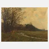 Otto Schulz Stradtmann, Herbstliche Bachaue, Öl auf Leinwand