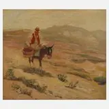 Eugen von Warun-Sekret, Eselreiter, Öl auf Malplatte