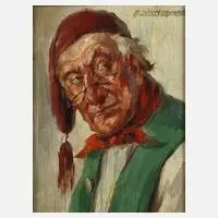 A. Zimmermann, Herrenportrait, Öl auf Holzplatte