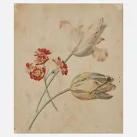 Albertus Jonas Brandt, Frühlingsblumen, Aquarell auf Papier