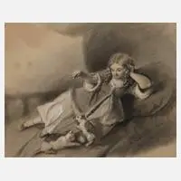 Ludwig Elsholtz, Mädchen mit Katzen, 1848