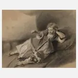 Ludwig Elsholtz, Mädchen mit Katzen, 1848