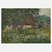 Emil Werner Baule, "Hinterm Hause", Mischtechnik