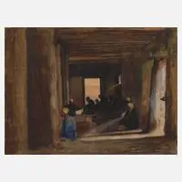Ernst M. Heims, "Moschee in Dikoa", Aquarell