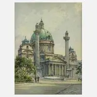 Paul Kaspar, Die Karlskirche in Wien, Aquarell