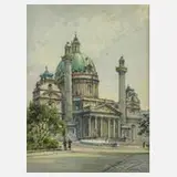 Paul Kaspar, Die Karlskirche in Wien, Aquarell