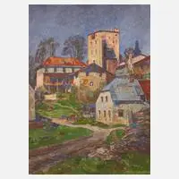 Ernst Liebermann, "Aus Tittmoning", Gouache auf Papier