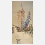 Enrique Nagel y Disdicz, Partie in Malaga, Aquarell auf Papier