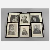 Rieder, Sechs Prominentenportraits, Bleistiftzeichnungen