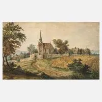 Alexander Thiele, Kirche in Plauen bei Dresden, 1729, Mischtechnik