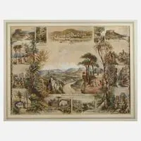 Karl Quarck, Partien im Elbsandsteingebirge, Aquarell und Deckfarben