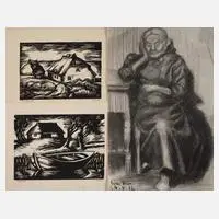 Johannes Dinter, Drei Arbeiten, Holzschnitt