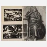 Johannes Dinter, Drei Arbeiten, Holzschnitt
