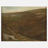 Bernd Steinwendner, "Einsamer Weg", Öl auf Karton
