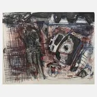 Abstraktion by Wolfgang Henne, Farblithographie auf Bütten, offered Sep 2023