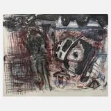 Wolfgang Henne, Abstraktion, Farblithographie auf Bütten