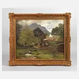 August Heinrich Niedmann, An der Brettmühle, Öl auf Leinwand