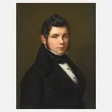 Benjamin Heinrich Orth, Herrenportrait Biedermeier, 1838, Öl auf Leinwand