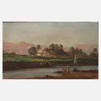 Georg Macco, Landschaft am Nil, Öl auf Leinwand