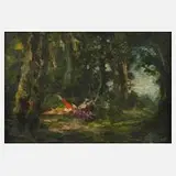 Aenderly Möller, Picknick im Park, Öl auf Holztafel