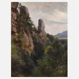 Paul Weisenfels, Im Elbsandsteingebirge, 1939, Öl auf Malplatte