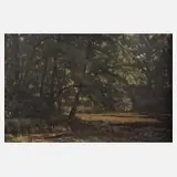 Richard Voltz, Parklandschaft, Öl auf Malkarton