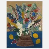 Friederike Voigt, Blumenstillleben, Öl auf Malkarton