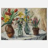 Karl-Heinz Kress, Blumenstillleben, Öl auf Leinwand