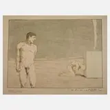Bruno May, "Kain und Abel", Farblithographie