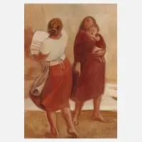 Manfred A. Schmid, Zwei Frauen im Gespräch, 1911, Mischtechnik