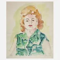 Prof. Ivo Hauptmann, Damenportrait, 1968, Aquarell über Graphit