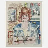 Prof. Ivo Hauptmann, Portrait einer jungen Dame, 1967, Aquarell auf Büttenpapier