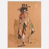 Harlekin by Heinrich Arrigo Wittler, Gouache auf Malpapier, offered Sep 2023