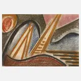 Werner Höll, Abstrakte Komposition, Pastellzeichnung auf Papier