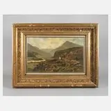 Carl Heyn, Marterl in Berglandschaft, Öl auf Leinwand