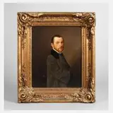 Carl Becker, Portrait eines jungen Mannes, 1858, Öl auf Leinwand