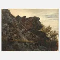 Felsenstudie by Heinrich Deiters, Ölstudie in gedeckter Farbigkeit, offered Feb 2024