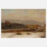 Joseph Mégard, Winterlandschaft, Öl auf Pappe