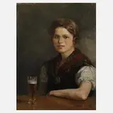 Dora Arnd-Raschid, Mädchen mit Bierglas, Öl auf Leinwand und Keilrahmen