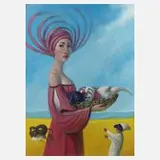 Claudio Giulianelli, "Lo vendo Maschere", Öl auf Leinwand und Keilrahmen