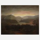 Hans Hartung, Abendlandschaft, Öl auf Leinwand